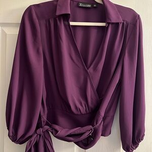 Purple Wrap Blouse